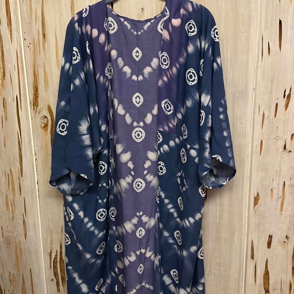 NWT Boutique Indigo Blue Moon Tie Dye Kimono - Picture 6 of 15